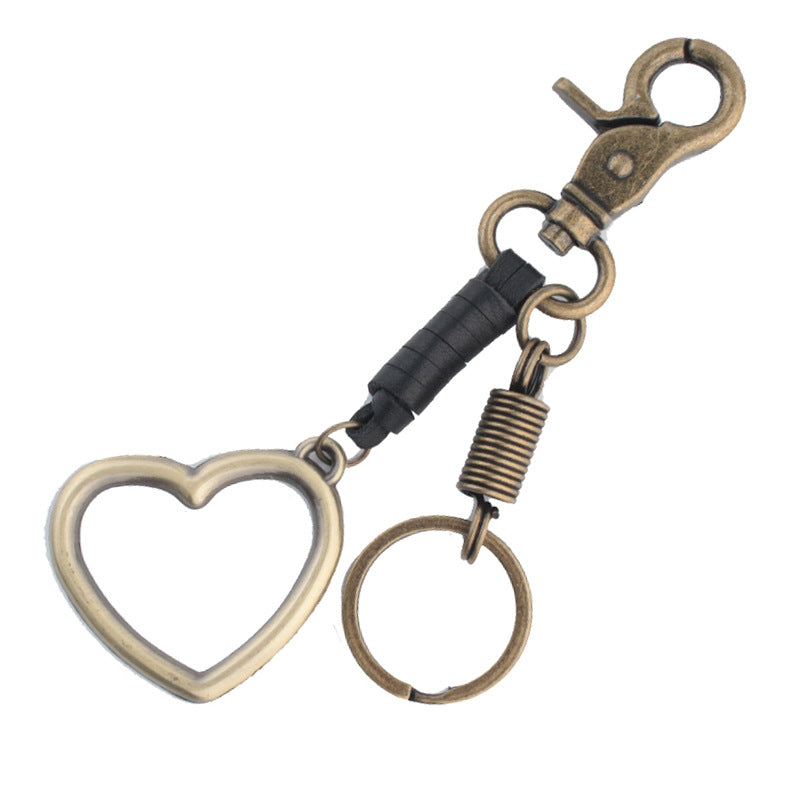 Wholesale of Cowhide Alloy Heart Keychains
